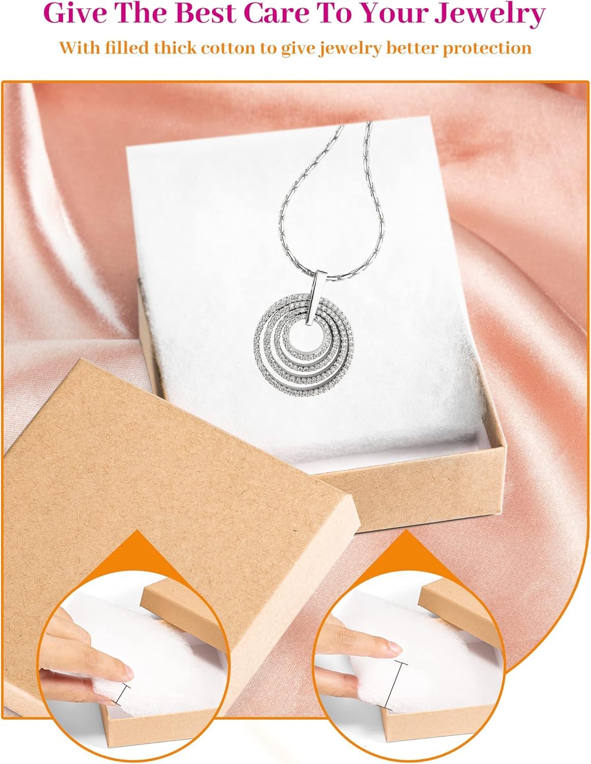 MESHA Jewelry Boxes 3.5x3.5x1 Inch 240 Pcs, Matte Small Gift Box Cardboard Jewelry Boxes with Cotton Filled and Lids, Jewelry Box Bulk for Small Business Packing Necklace, Earring Brown