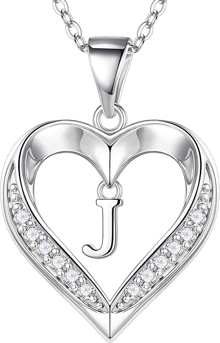 TURANDOSS Valentines Day Gifts for Kids Teen Girls - Heart Initial Necklaces, Dainty 14K Gold Plated CZ Heart Letter A-Z Pendant Necklace Trendy Jewelry Valentines Day Gifts for Wife Girlfriend
