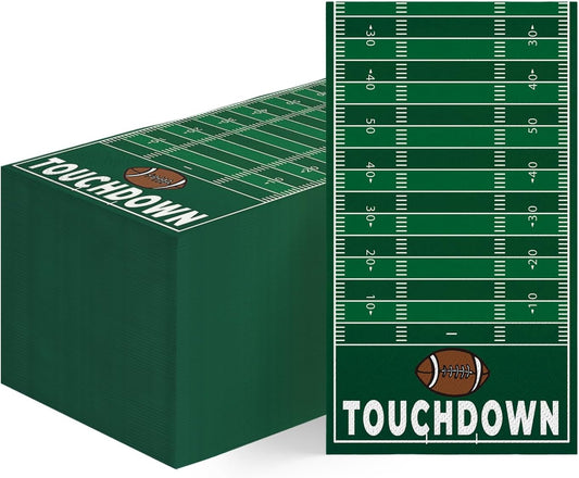 Horaldaily 100 Super Bowl Disposable Paper Decorative Guest Napkins, Football Touchdown and Game Day Themed for Party Lunch Dinner Kitchen Bathroom