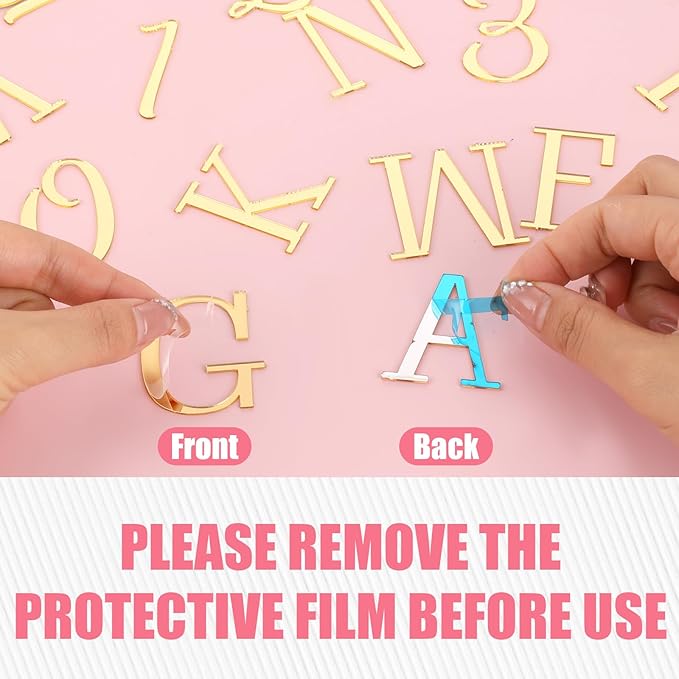 40PCS Gold Letters for Cake, Acrylic Cake Topper Letters, A-Z Alphabet and 0-9 Number for Cake Decorating, Happy Birthday Cake Toppers, DIY Personalized Name Cake Toppers for Birthday Party