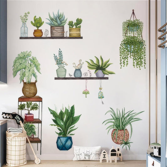 Plant Wall Decals Peel and Stick Stickers & Murals for Bedroom, Living Room, Bathroom, Kitchen - Boho Decorative Art Decor