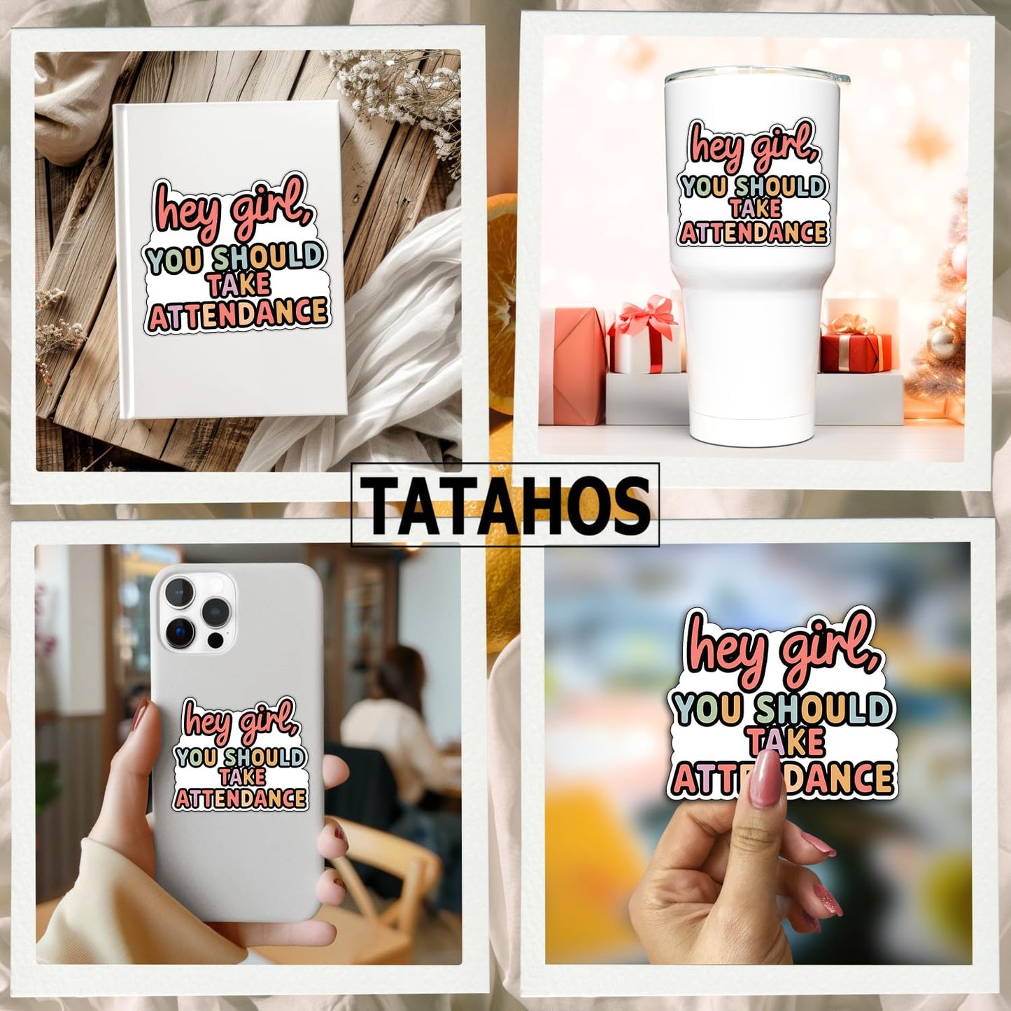 (3Pcs) Hey Girl You Should Take Attendance Stickers Funny Sarcastic Quote Humor Motivational Inspirational Gifts Waterproof Vinyl Decals for Kindle Water Bottle Bumper Car Hard Hat Phone Laptop 3x2,5