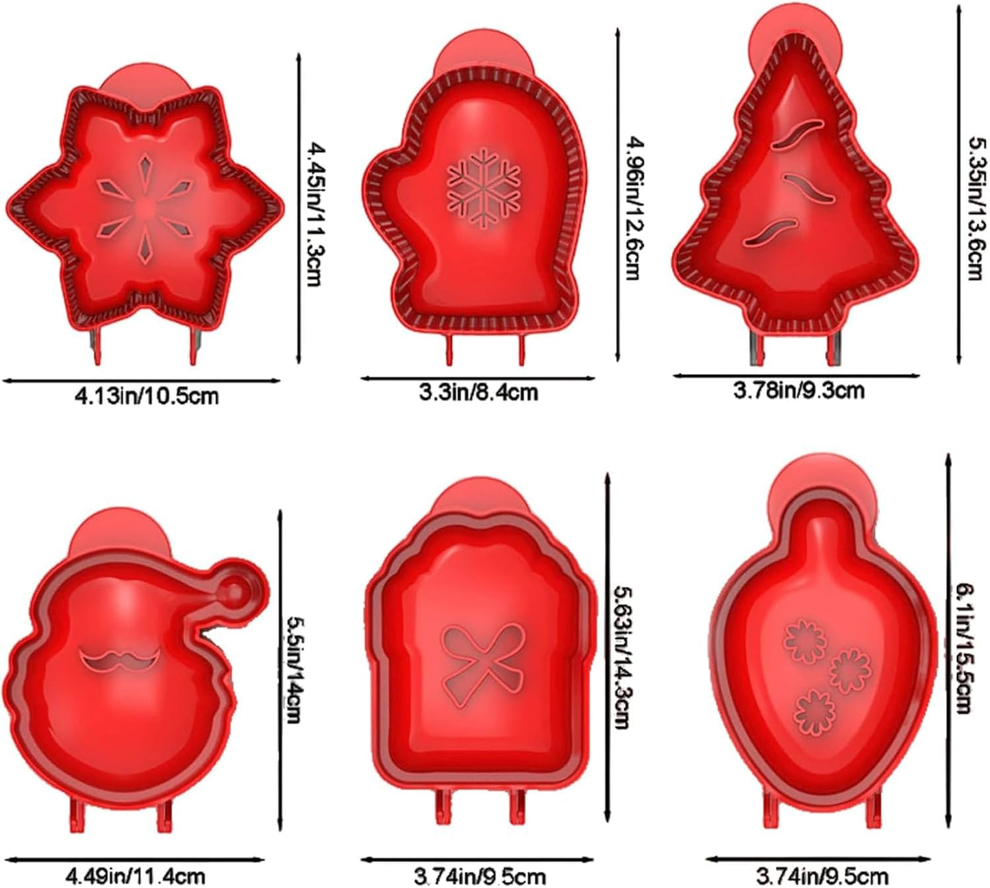 Holiday Mini Pie Mold, Hand Pie Press Molds Maker for Christmas Party Potluck Baking, Dough Presser Pies Molds for Fall, Thanksgiving & Christmas Festivals (6 Pcs-B)