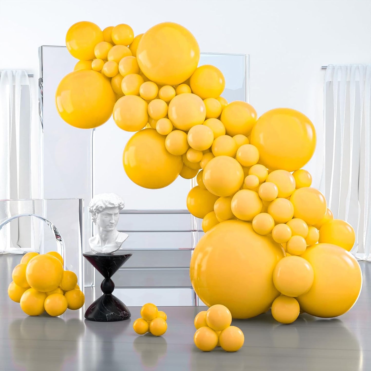 PartyWoo Mustard Yellow Balloons 100 pcs Different Sizes of 36 18 12 10 5 Inch Fall Color Orange Yellow Balloon Arch Kit Garland for Thanksgiving Baby Shower Birthday Party Decorations Orange-Y10