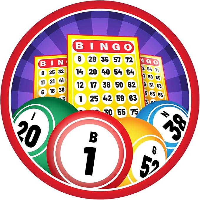 Blue Orchards Bingo Party Plates and Napkins (52 Pieces for 16 Guests) - Bingo Theme Decorations, Game Night Decorations, Las Vegas Theme, Party for Adults, Casino