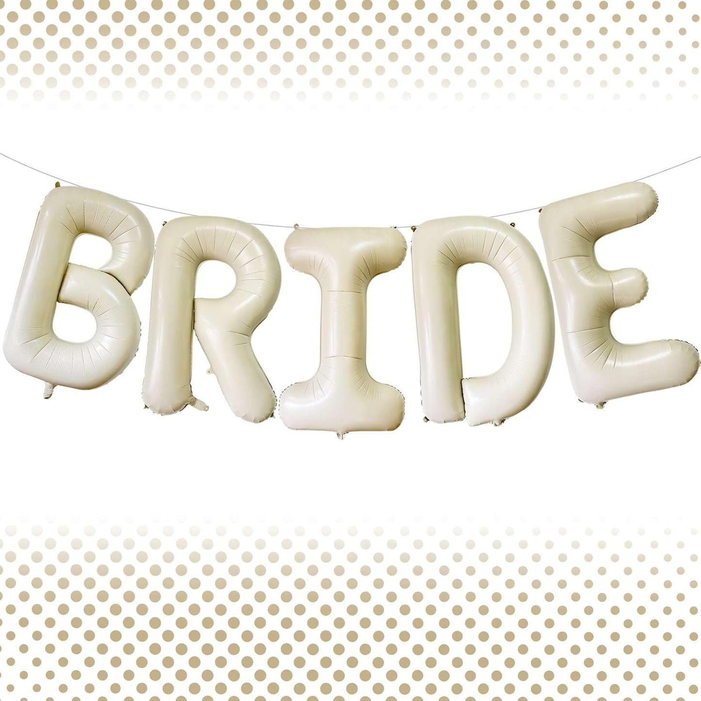 40 Inch Beige BRIDE Balloons, Giant Cream White Letters BRIDE Balloons Foil Mylar Helium White Letter Balloons for Bridal Shower Party Supplies Wedding Engagement Decorations Alphabet White BRIDE