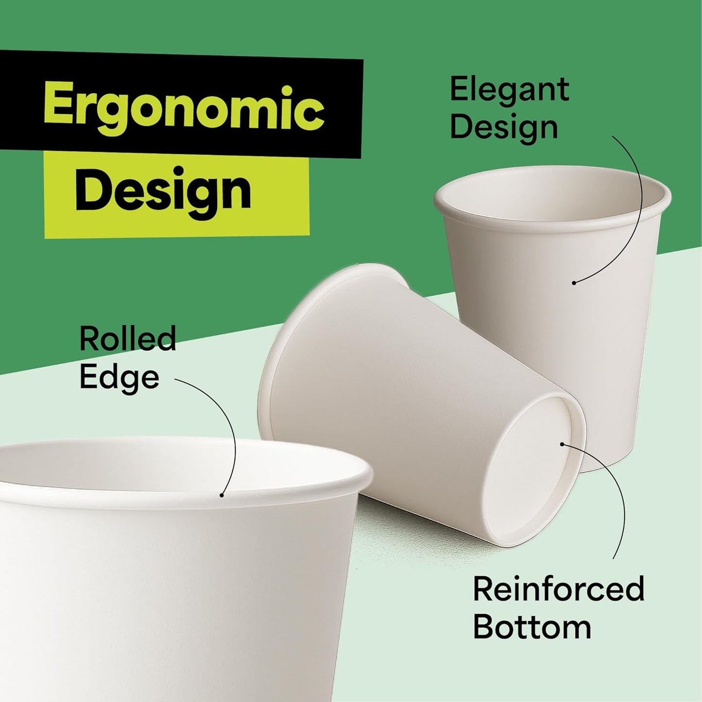 EconoHome 8 oz 1000 Pack Disposable Coffee Paper Cups - Paper Cups for Hot and Cold Drinks, Tea, Water, and Juice
