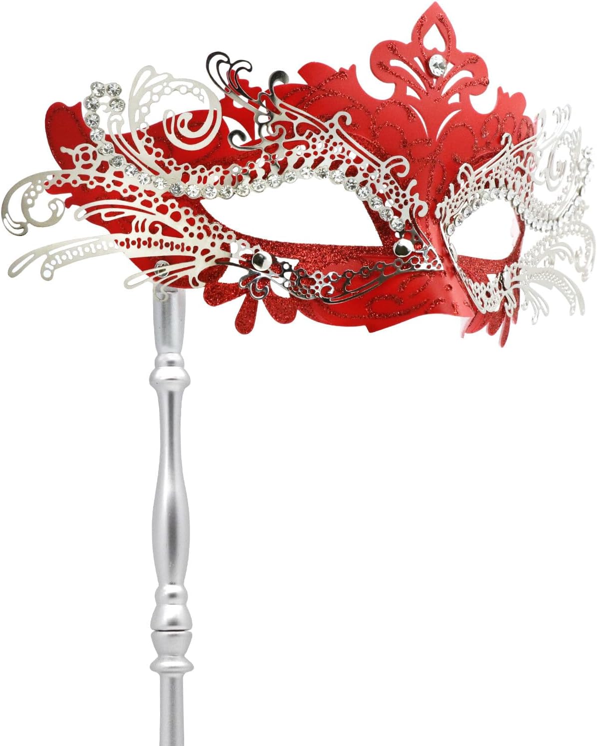 Coddsmz Masquerade Mask with Stick Venetian Mask Mardi Gras Decorations for Womens Halloween Costume Mask
