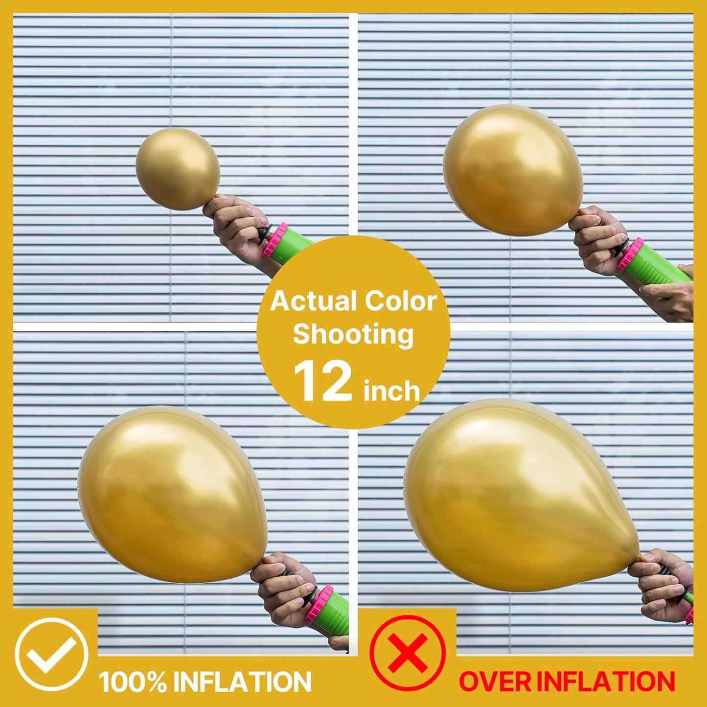 PartyWoo Metallic Gold Balloons 101 pcs 12 Inch Chrome Gold Latex Helium Balloons for Graduation Baby Shower Gender Reveal Christmas Wedding New Year Anniversaries Birthday Party Decorations Gold-G101