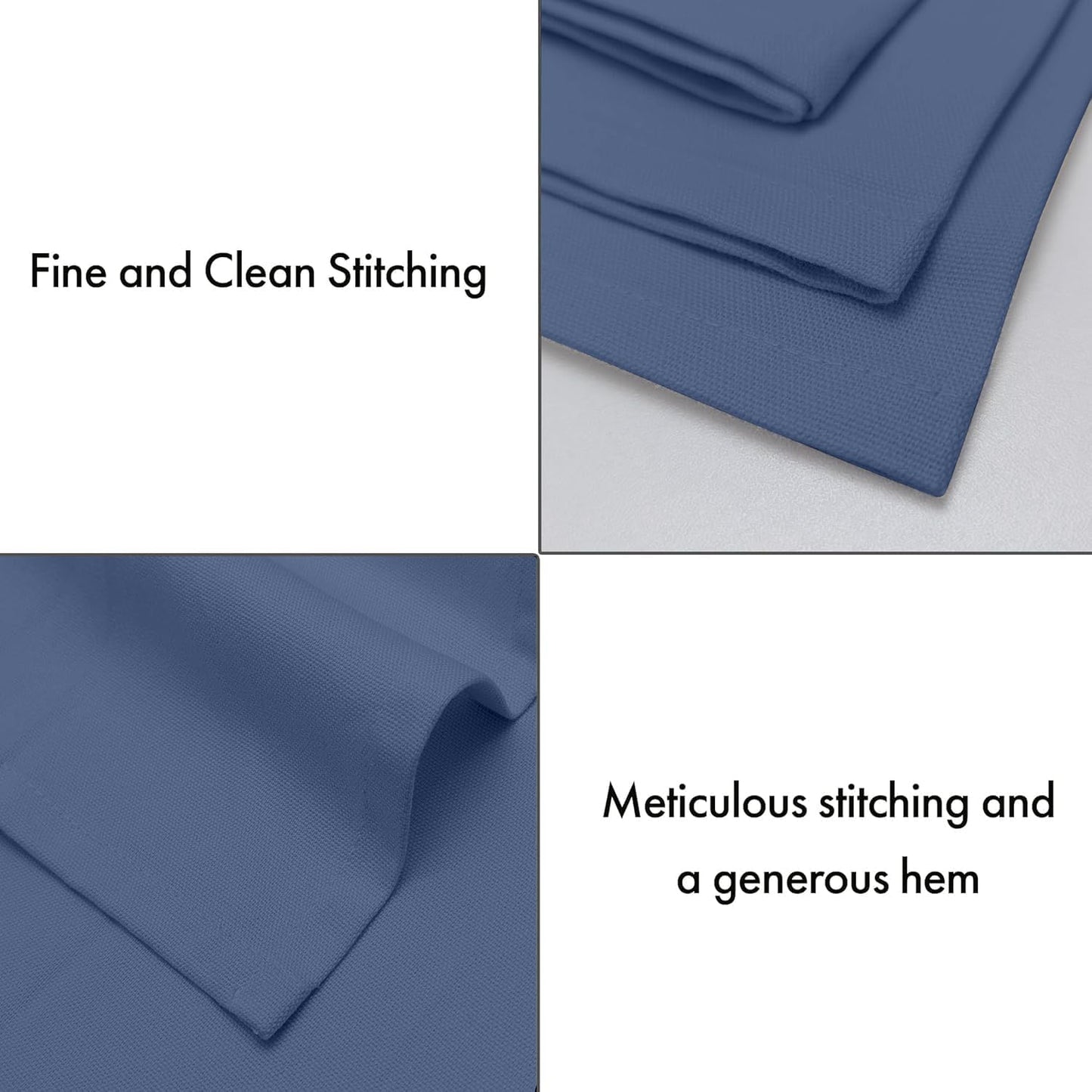 Ruvanti Premium Cloth Napkins Set of 12, 18x18 Inches, 100% Cotton, Washable, Soft & Absorbent, Perfect for Wedding, Christmas, ‎Thanksgiving Dinners - Bijou Blue
