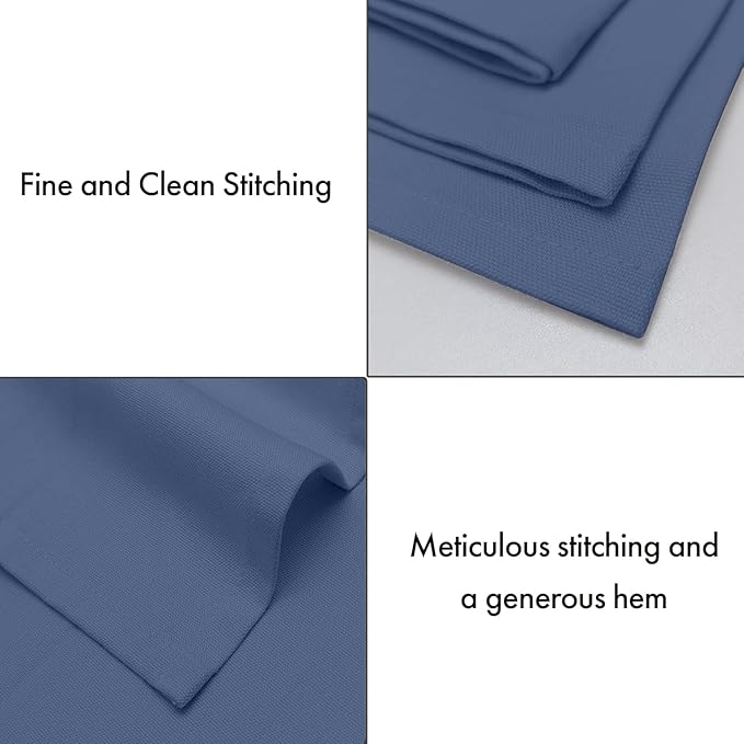 Ruvanti Cloth Napkins Set of 6, 100% Cotton High GSM 18x18 Inches Soft, Washable, Highly Durable & Absorbent, Perfect for Parties, Christmas, Thanksgiving Dinners – Bijou Blue