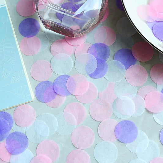 Tissue Paper Confetti 5000 Pieces Purple Round Confetti 1 inch Paper Circle Confetti Dots for Table Wedding Birthday Party Decoration