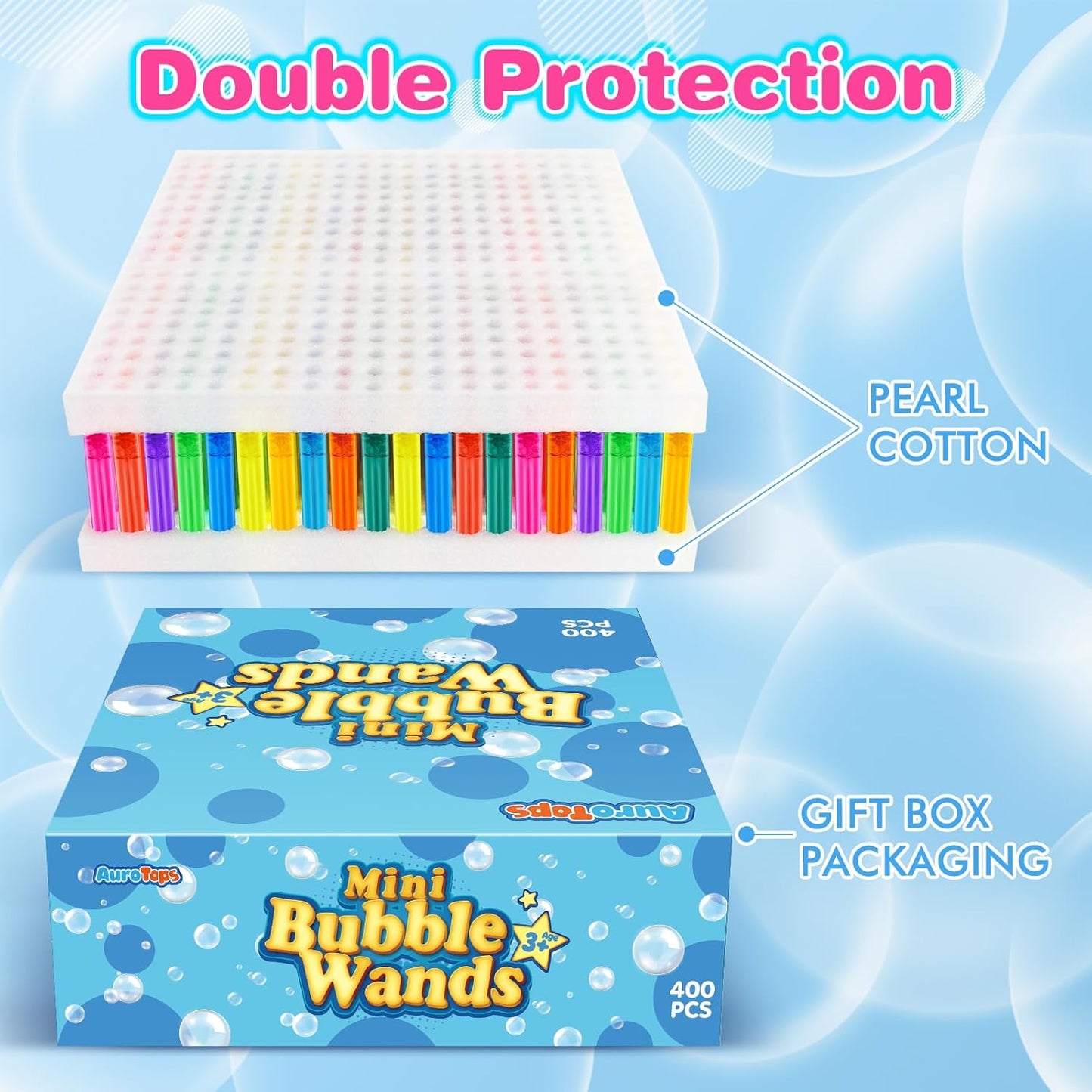 400 PCS Mini Bubble Wands,Bubble Party Favors Assortment Toys for Kids,Themed Birthday, Halloween, Goodie Bags, Carnival Prizes, Wedding, Bubble Maker Toys for Kids,Outdoor Gifts for Girls & Boys
