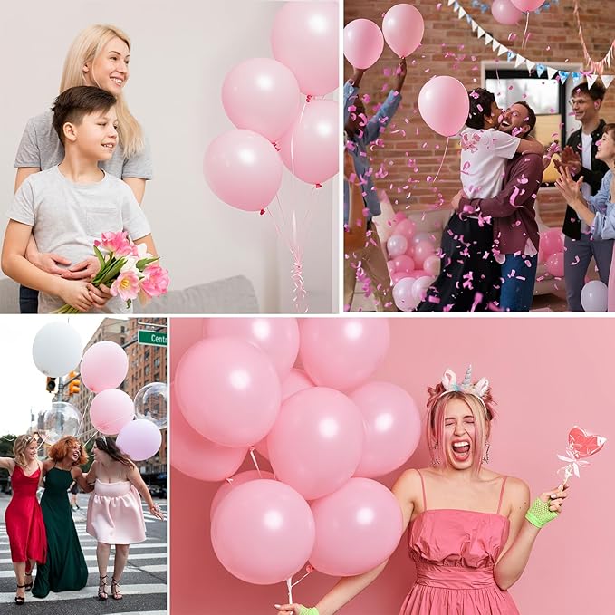 Pink Balloons Birthday Decorations, 100pcs Latex Balloon Arch Kit for Valentines Day Decorations, Princess Birthday Decorations, Bachelorette Party Favors, Gender Reveal Party Supplies