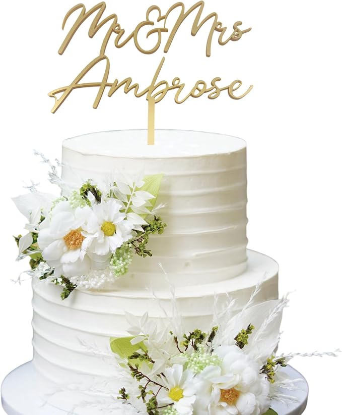 Custom Wedding Cake Topper, Personalize your own Bride And Groom Cake Topper, Mr and Mrs - 30 colors to choose from