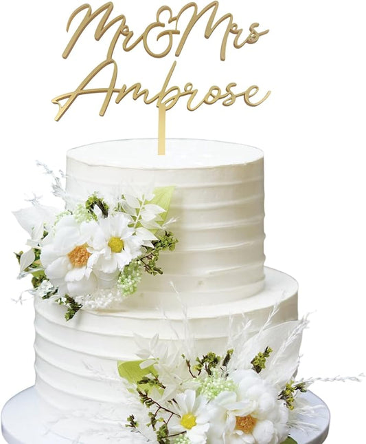 Custom Wedding Cake Topper, Personalize your own Bride And Groom Cake Topper, Mr and Mrs - 30 colors to choose from