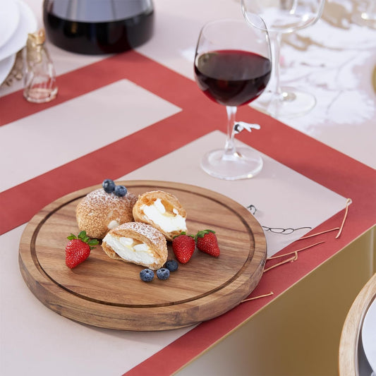 Cake Stand with Lid, Acacia Wood 12in Round Cake Holder, 2-in-1 Dessert Table Display Set & Charcuterie Board for Cheese, Chips & Dips, Nachos, Fruit Platter, Large Acrylic Cake Dome Cover