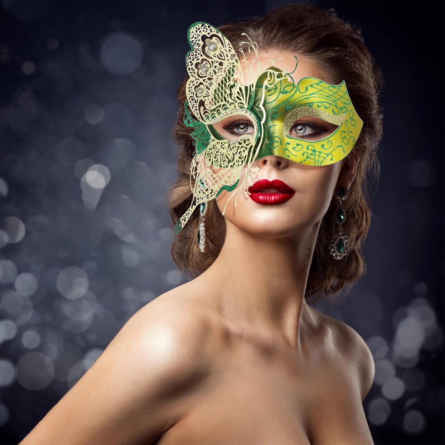 Mysterious Venetian Butterfly Lady Masquerade Halloween Party Mask Evening Prom Ball Mask Bar Costumes Accessory