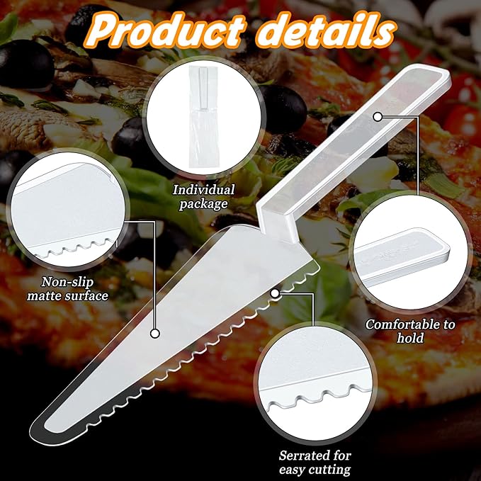 Suclain Disposable Cake Cutter 9.1 Inch Plastic Cake Server Cutting Plastic Spatula Knives Pie Pizza Pastry Slicer Serving Utensils for Kitchen Wedding(Clear,16 Pieces)
