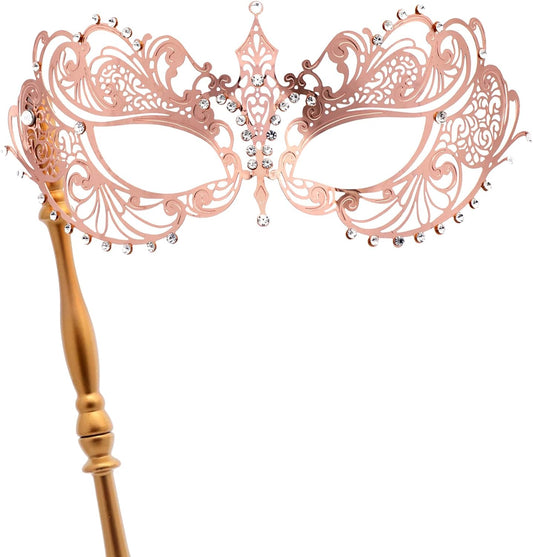 Coddsmz Masquerade Mask with Stick Venetian Mask Mardi Gras Decorations for Womens Halloween Costume Mask