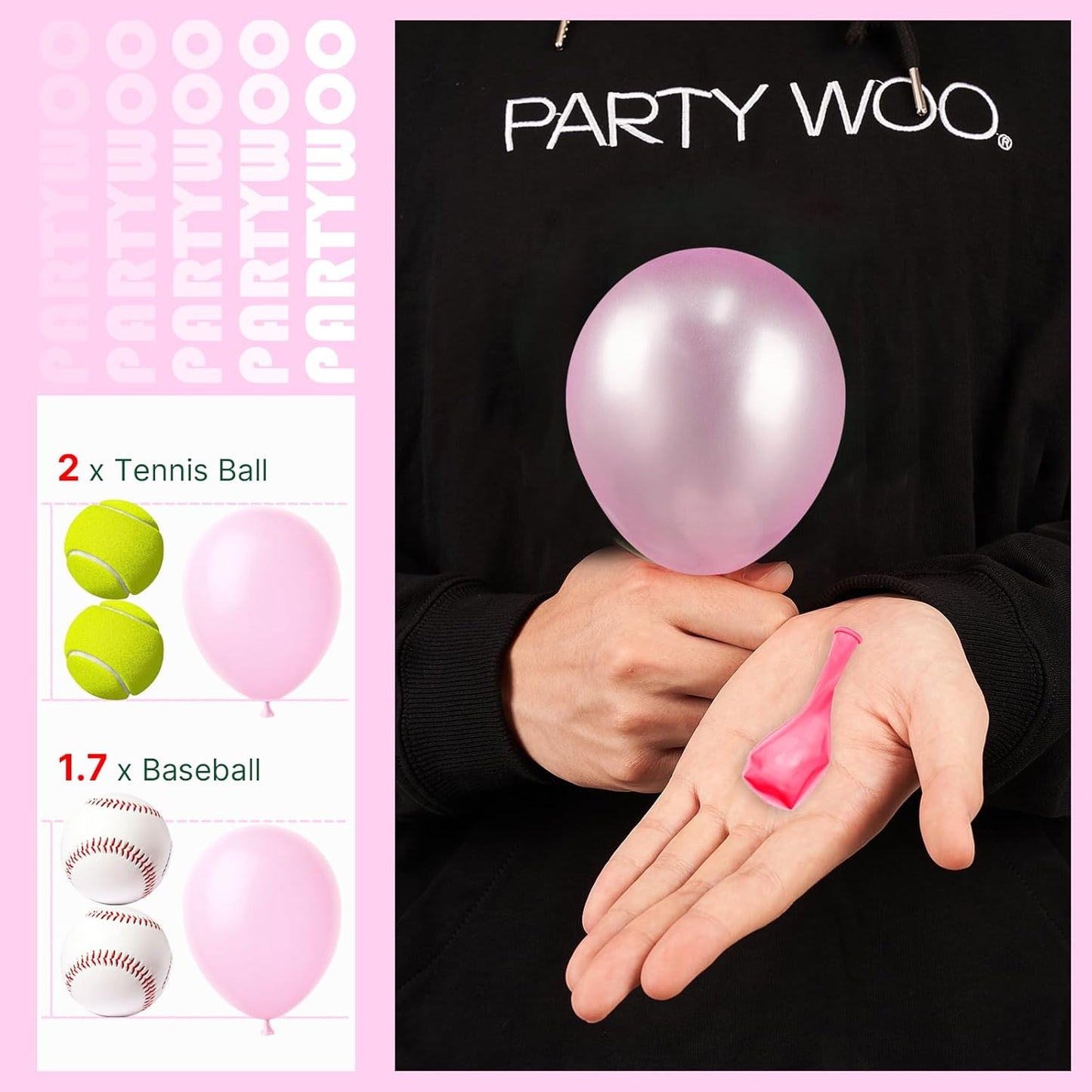 PartyWoo Pearl Pink Balloons 100pcs 5 Inch Light Pastel Baby Pale Pink Latex Balloons for Girl Baby Shower Gender Reveal Bachelorette Wedding Princess Birthday Butterfly Party Decorations Pink-Z29