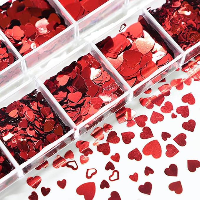 Valentine's Heart Confetti, 2000pcs Red Heart Valentine's Party Table Decorations Happy Valentines Day Birthday Party Decor Supplies (hollow-out heart)