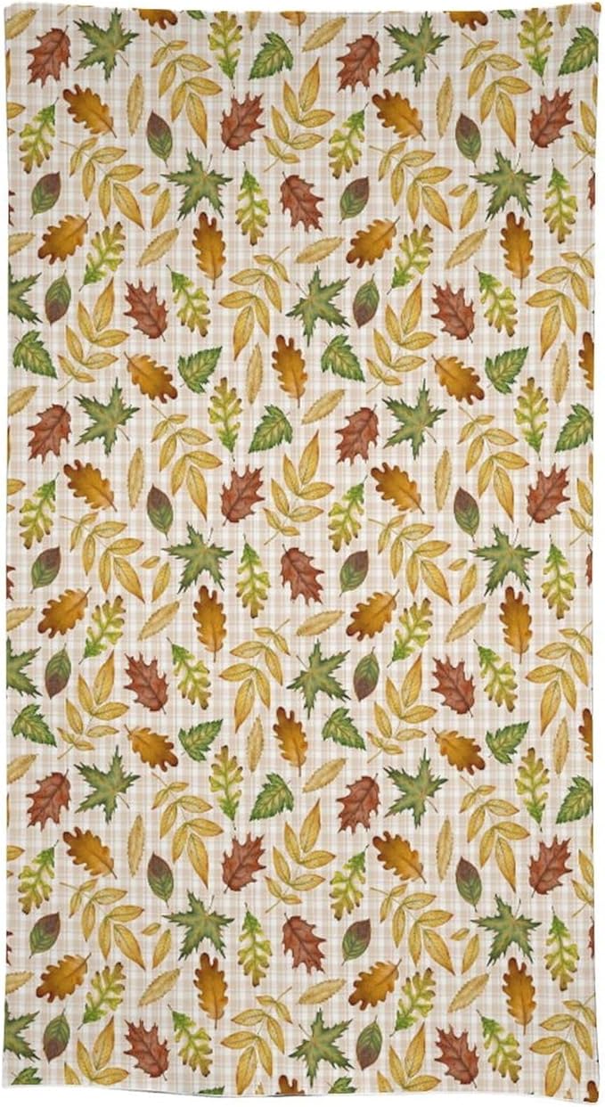 YCness Autumn Maple Leaves Tablecloth, Thanksgiving Autumn Harvest Watercolor Ginkgo Biloba Abstract Geometry Leaves Table Cover for Party Picnic Dinner Decor 60x110 Inch Rectangle