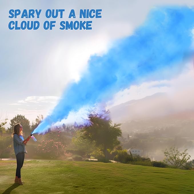 POPUPARTY Blue Gender Reveal Fire Extinguisher 2 Packs, Gender Reveal Smoke Bombs with 100% Biodegradable for Baby Boy Gender Reveal Decorations, Party Supplies
