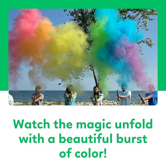 Green Powder Cannons Smoke Bombs Biodegradable Poppers | 2 Pack | Launch up to 25 ft | 12 inch | Decorations For Photoshoots, Gender Reveal, Celebrations, Festivals, and Parties | TUR Party Supplies