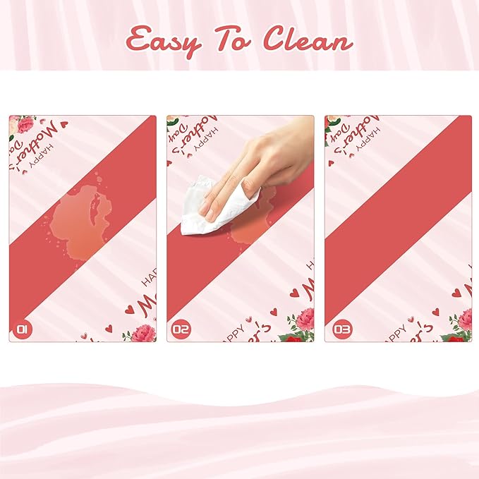 Childom 2 Pack Mothers Day Tablecloth,Mother's Day Party Decorations,54" x 108" Plastic Disposable Tablecloths for Rectangle,Plastic Table Covers for Mom Birthday Party Supplies Holiday Buffet Table