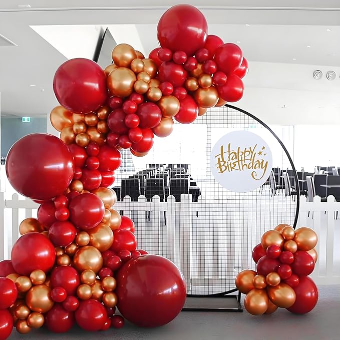 Dark Red Balloons 12 inch, Red Latex Balloon 50pcs Party Balloons for Bridal Shower Wedding Birthday Party Decorations