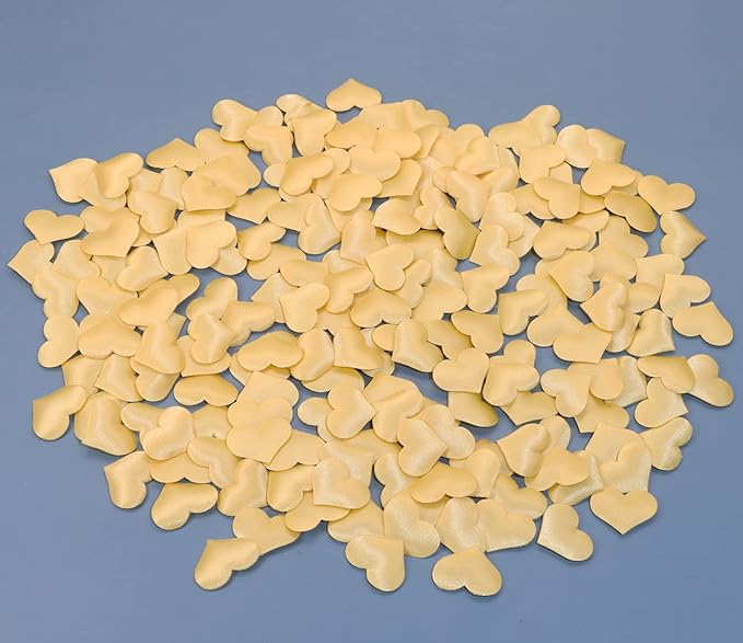 ONLYKXY 200Pcs Sponge Confetti Decor Flower Confetti Heart Shape Petals Confetti Table Wedding Decoration Glitter Confetti for Wedding Party Valentine's Day Scatter Ponge Petal Confetti (Champagne)