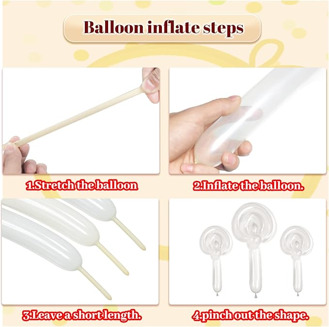 260 Balloons Clear Long Balloons 100 Pack Twisting Animal Balloon Thickening Latex Transparent Modeling Long Magic Balloons for Animal Model Weddings Birthdays Festival Party Decorations