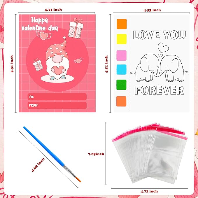Valentines Day Gifts for Kids 24 Pack Watercolor Coloring Books with Valentines Day Cards Valentine Crafts for Boys Girls Toddlers Valentine Classroom Prizes School Gift Exchange Party Favors Supplies