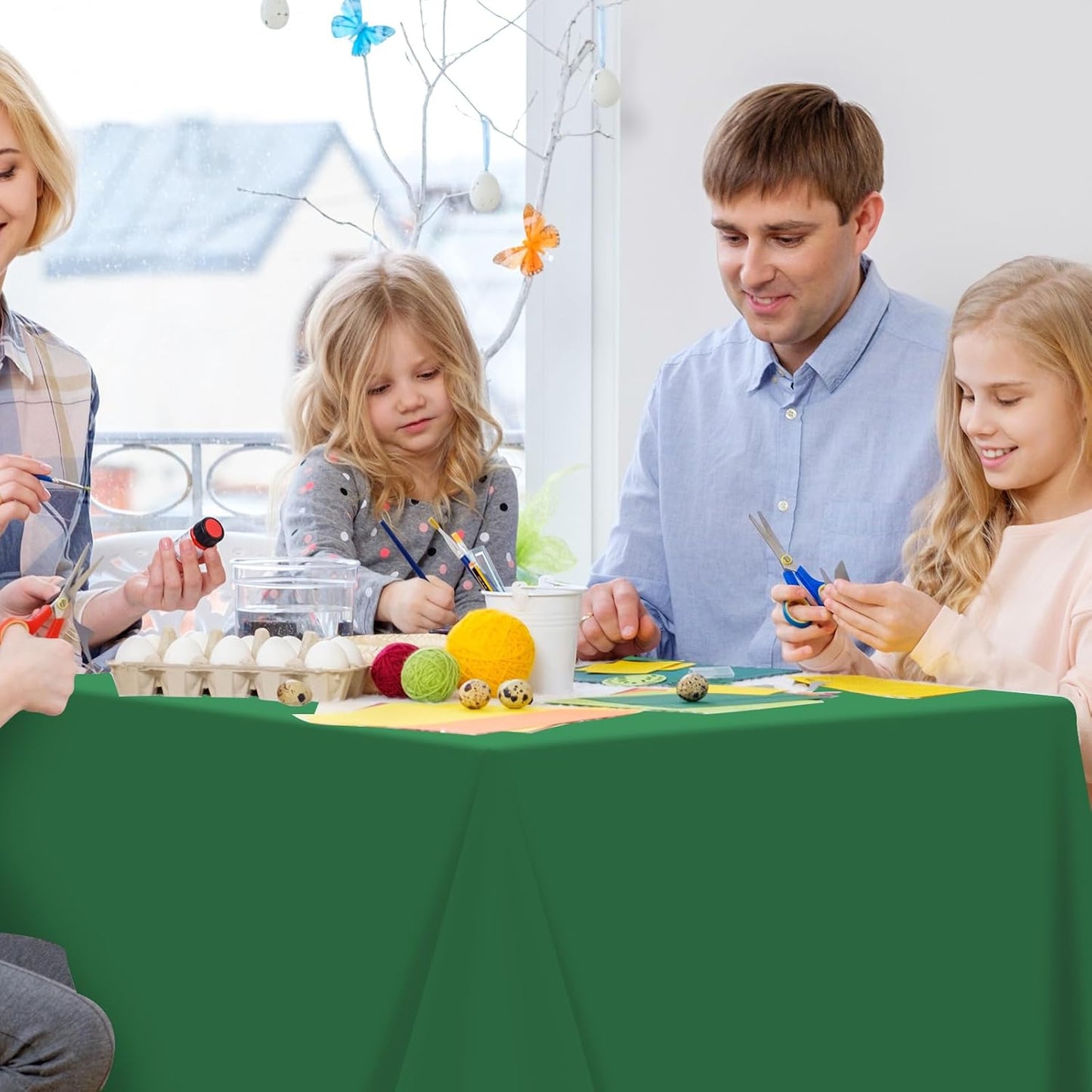 12Pcs Green Rectangle Tablecloth,Disposable Plastic Table Cloth,Waterproof Green Table Cover for Graduation Birthdays Weddings Anniversary Party Decorations,54 x 108 Inch