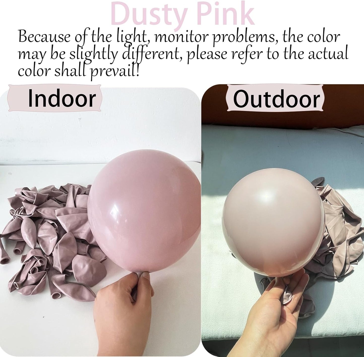 Dusty Pink Balloons - Different Sizes 18, 12, 10, 5 Inches - Pink Balloon Garland Arch for Birthday, Baby Shower, Wedding, Graduation Parties