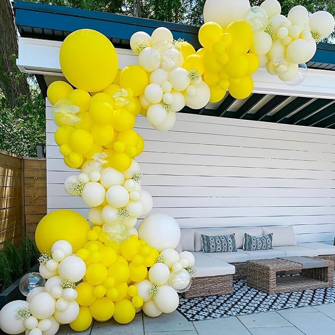110pcs Yellow Balloons 12inch Yellow Latex Party Balloons for Graduation, Wedding, Birthday, Gender Reveal, Baby Shower, Anniversary, Sunflower and Honeybee Theme Party Decorations