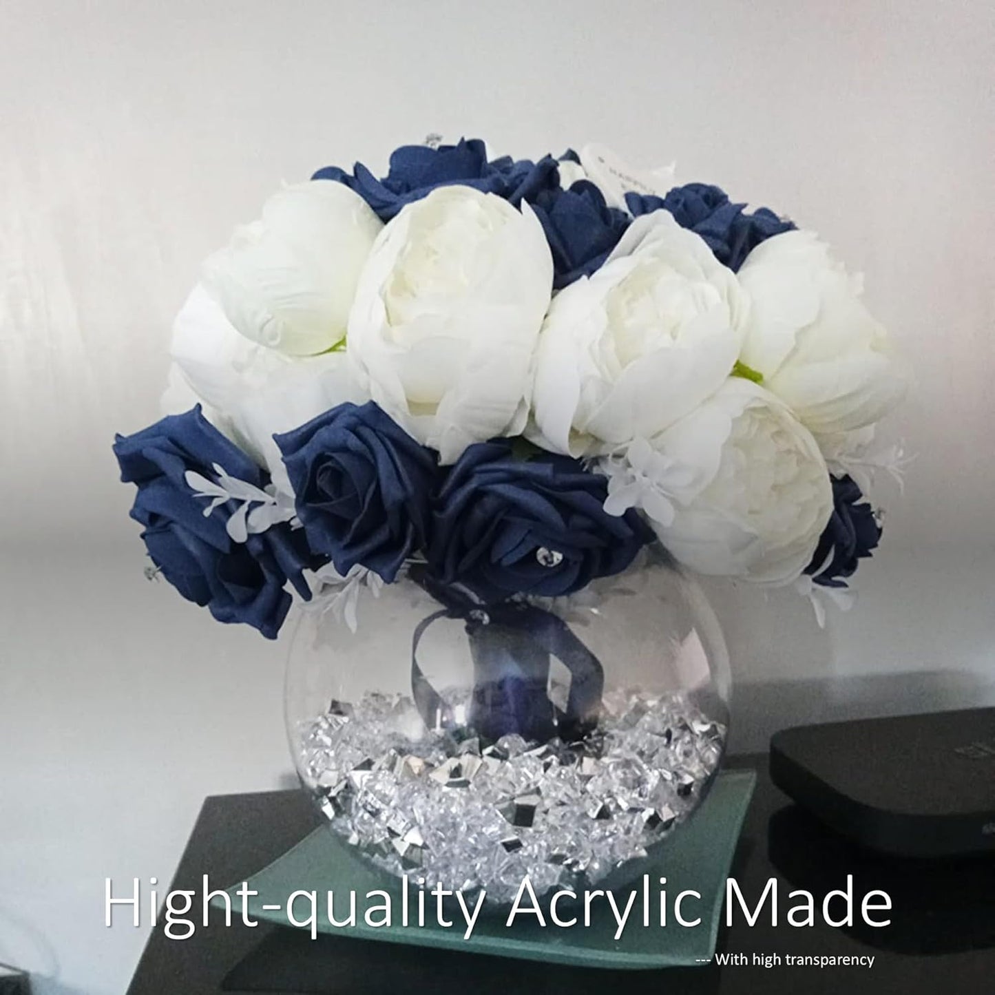 150 Pieces Clear Decorative Acrylic Ice Gems, Clear Acrylic Ice Crystals, Decorative Gems, Reusable Acrylic Crushed ice Rocks for Home Décor