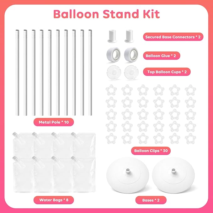 Tamodan Balloon column kit set of 2, 78 Inch Balloon Tower Reusable Metal Spiral Design, Balloon Stands for Floor Weddings, Birthdays, Baby Showers & Graduation Events