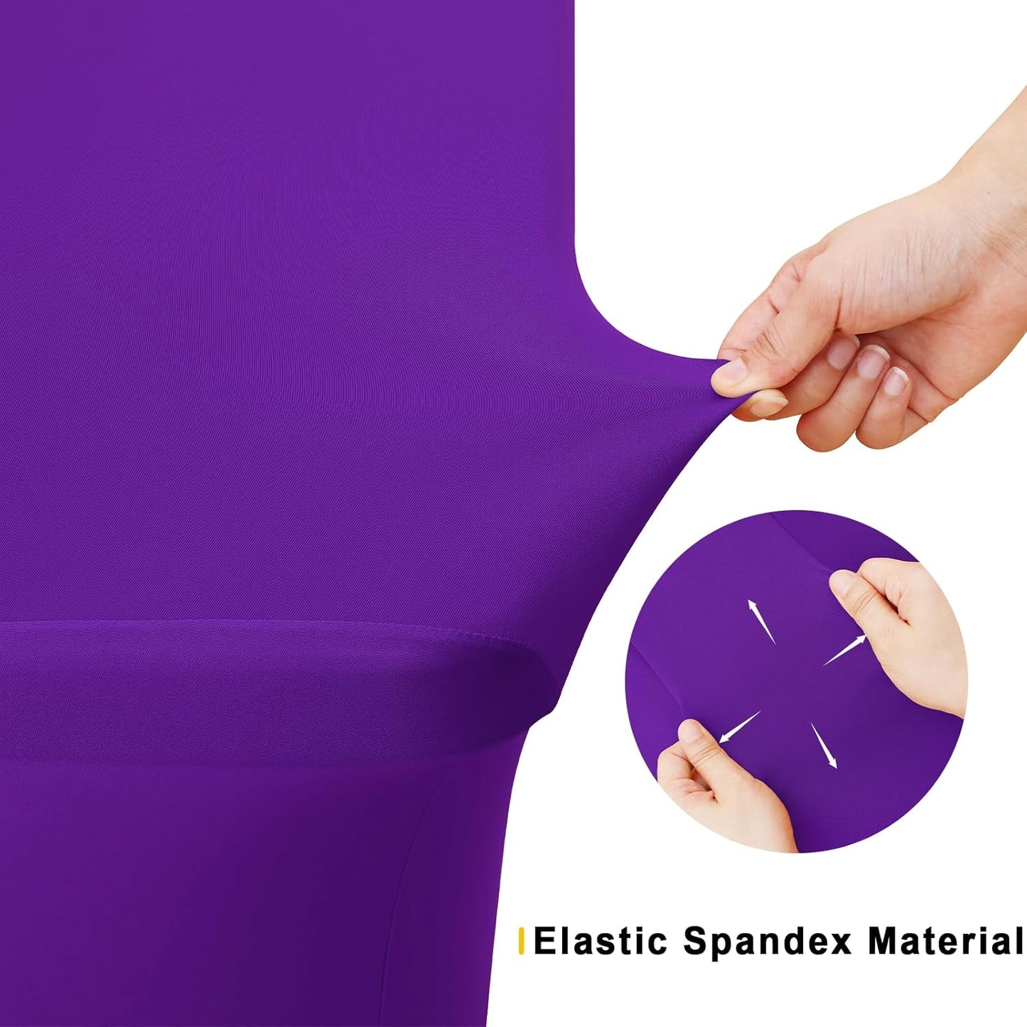 Smiry 2 Pack Spandex Table Cloth 4FT, Elastic Fitted Stretch Tablecloths for Rectangle Tables, Washable Table Cover for Outdoor, Wedding, Banquet & Parties (Purple, 48Lx30Wx30H Inch)