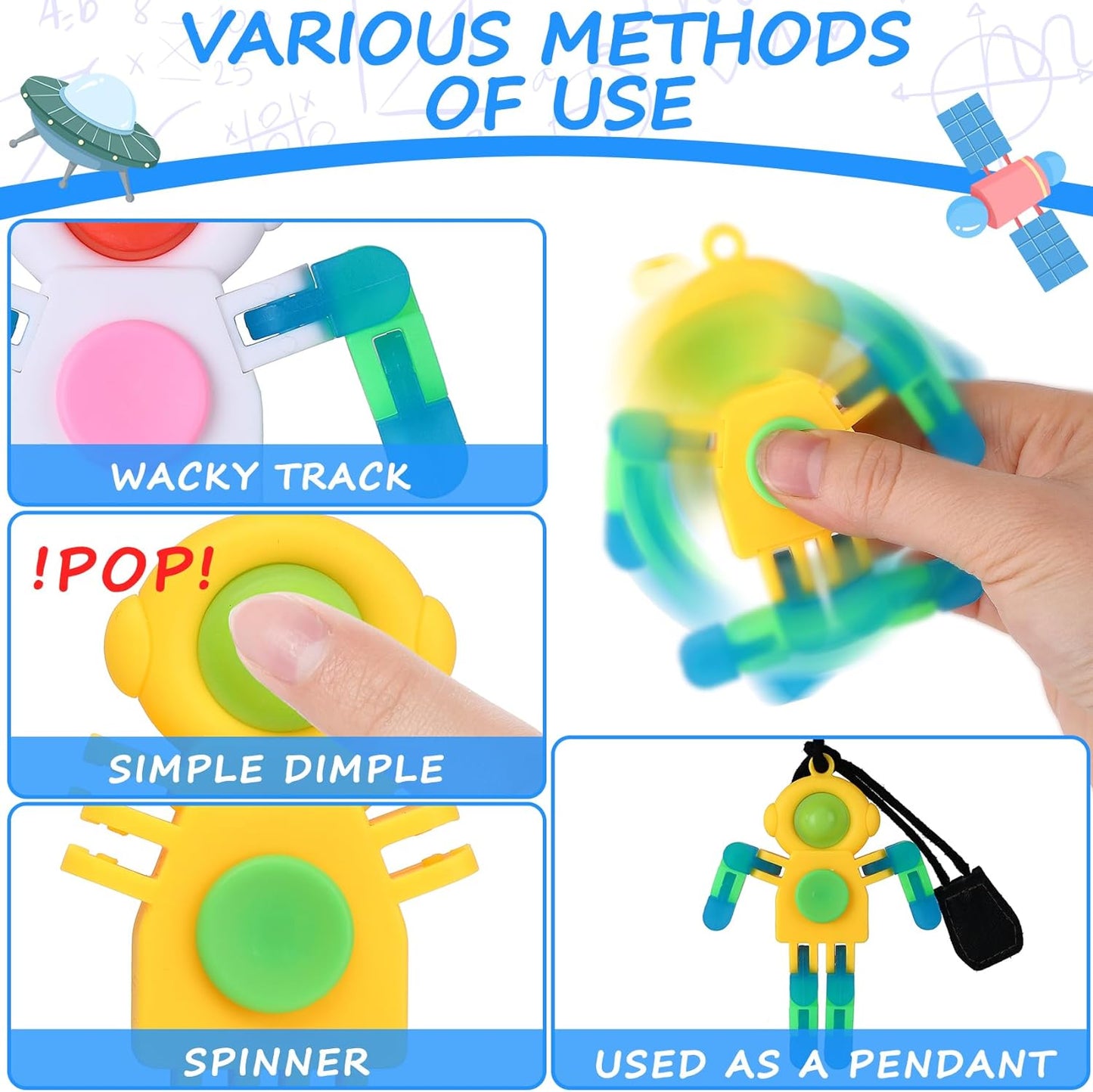 4Pcs Robot Pop Transformable Fidget Spinners - deformable Fidget Spinner Bulk,Fidget Spinner Keychain,Easter Stocking Stuffers Party Favors Gifts,Sensory Fidget Toys for Autism ADHD Stress Relief