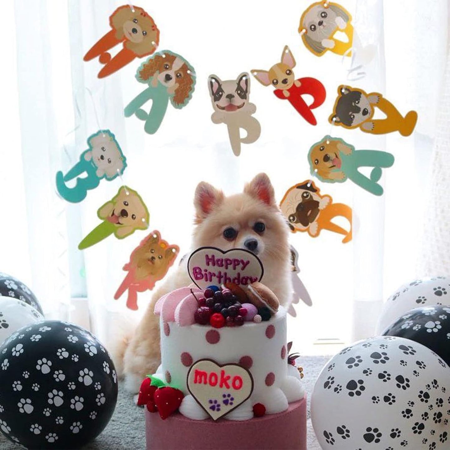 PartyWoo Paw Balloons 50 pcs 12 Inch Matte White Dog Paw Print Latex Helium Balloons for Dog Animals Theme Party Birthday Party Decorations