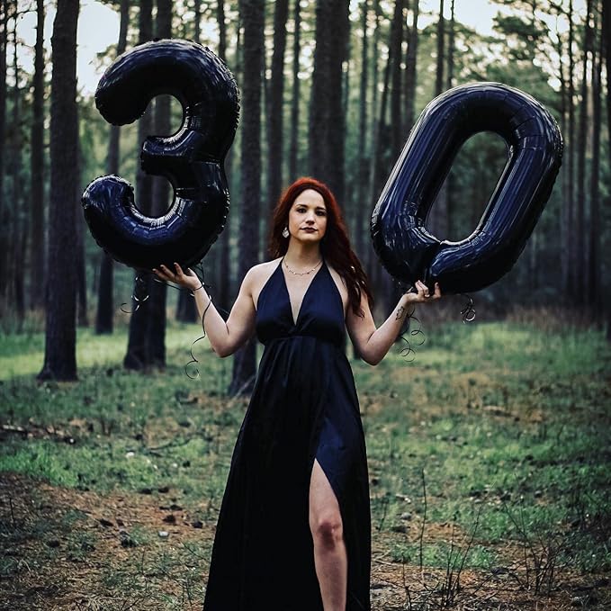 6 Balloon Number 40 Inch, 6th 6 7 Birthday Balloon for Boy Girl, Black 16 60 61 65 Numbers Balloons Birthday Party Wedding Events Decorations
