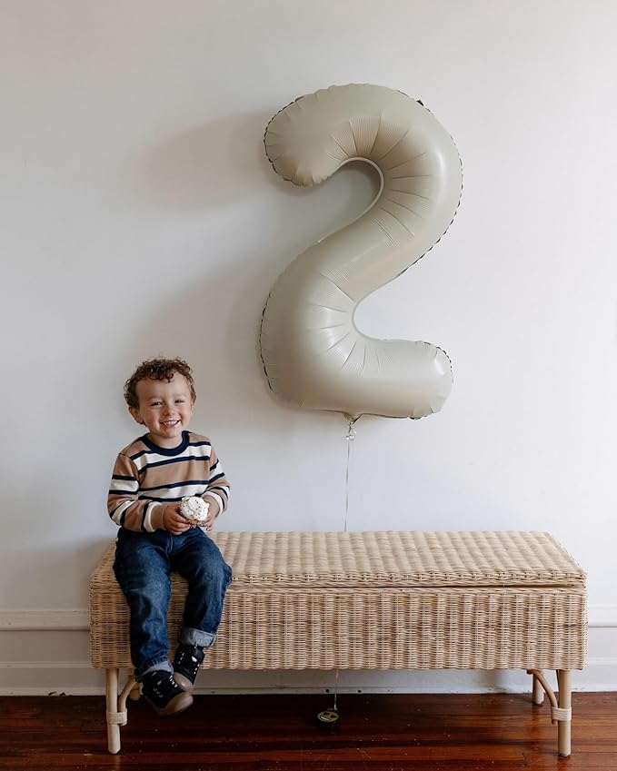 Cream 2 Balloon, Cream Number Balloons 40 Inch, 2nd Number Birthday Decorations, Second Two Birthday Party Supplies, Number 2 Balloon