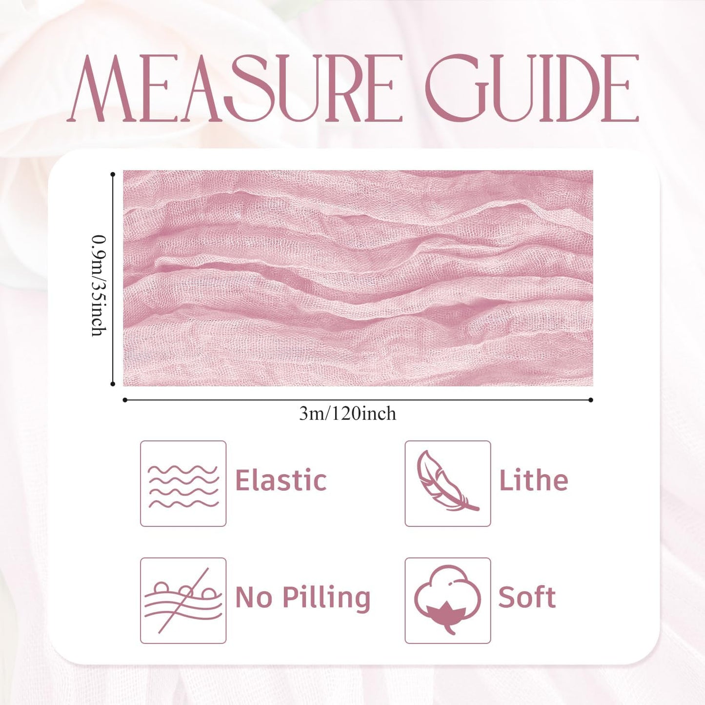 Wokceer Cheesecloth Table Runner 10FT Blushing Pink Boho Gauze Cheese Cloth Table Runner for Party Wedding Spring Easter Rustic Sheer Runners for Baby Bridal Shower