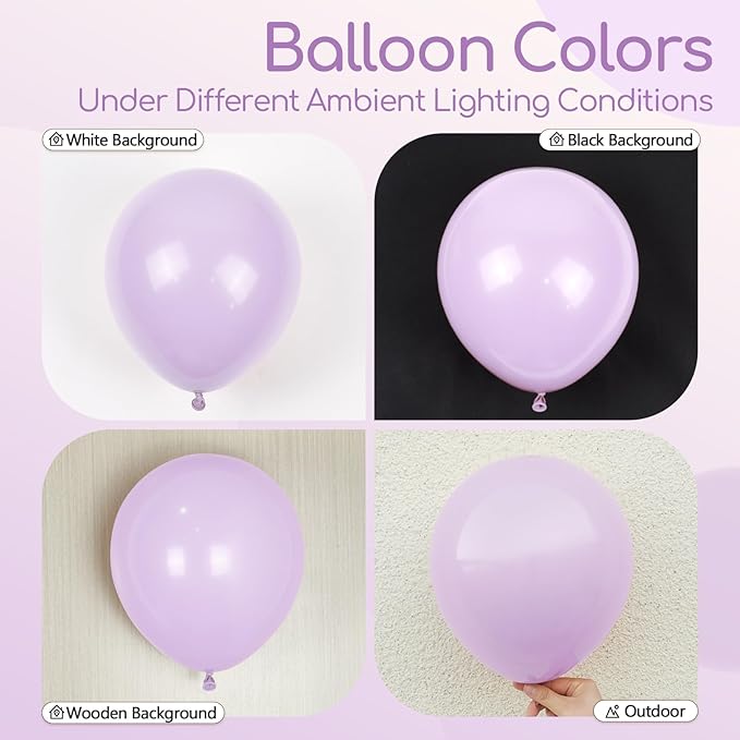 Light Purple Balloons 12 inch, Pastel Purple Latex Balloons 50pcs Party Balloon for Wedding Baby Shower Gender Reveal Birthday Party Decorations
