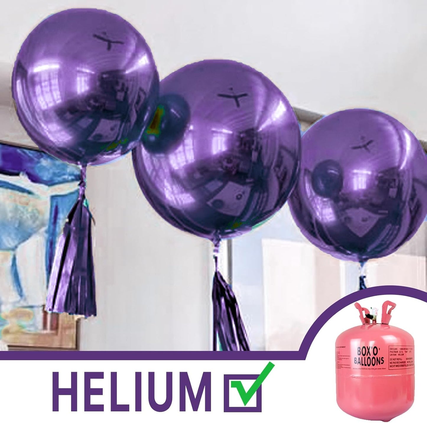 PartyWoo Metallic Purple Balloons 4 pcs 36 Inch Extra Large Big Jumbo Giant Chrome Purple Latex Helium Balloons for Mardi Gras Graduation Wedding Baby Shower Birthday Party Decorations Purple-G105
