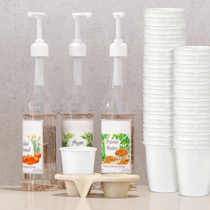 100 Pack 8 Oz Paper Cups,Individually Wrapped Cups for Hotel Motel Room,Disposable Coffee Cups for Cafes Bistros Parties (White)