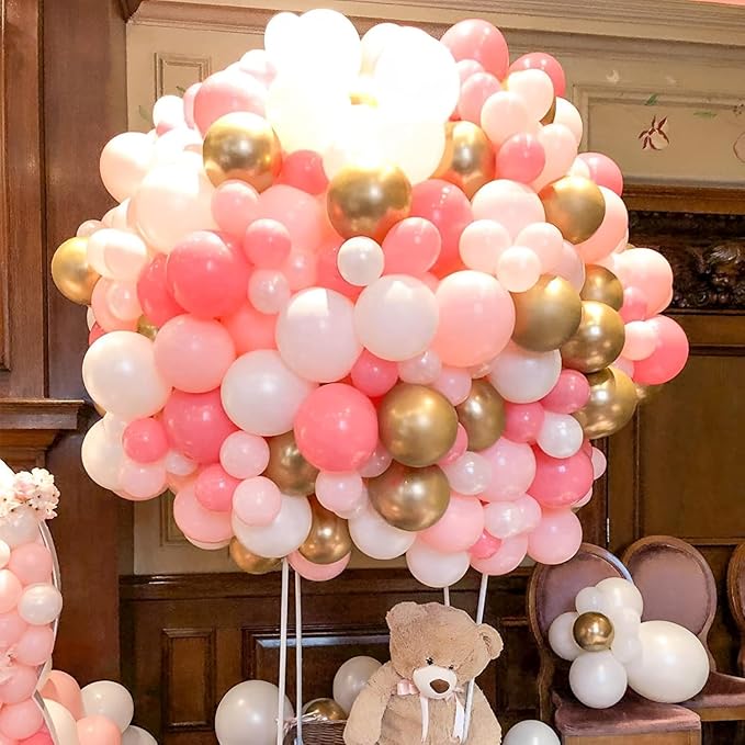 KBZVNAF Pastel Pink Latex Party Balloons - 50 Pack 12 inch Helium Matte Baby Pink Balloons for Birthday Wedding Baby Shower Gender Reveal Party Decorations