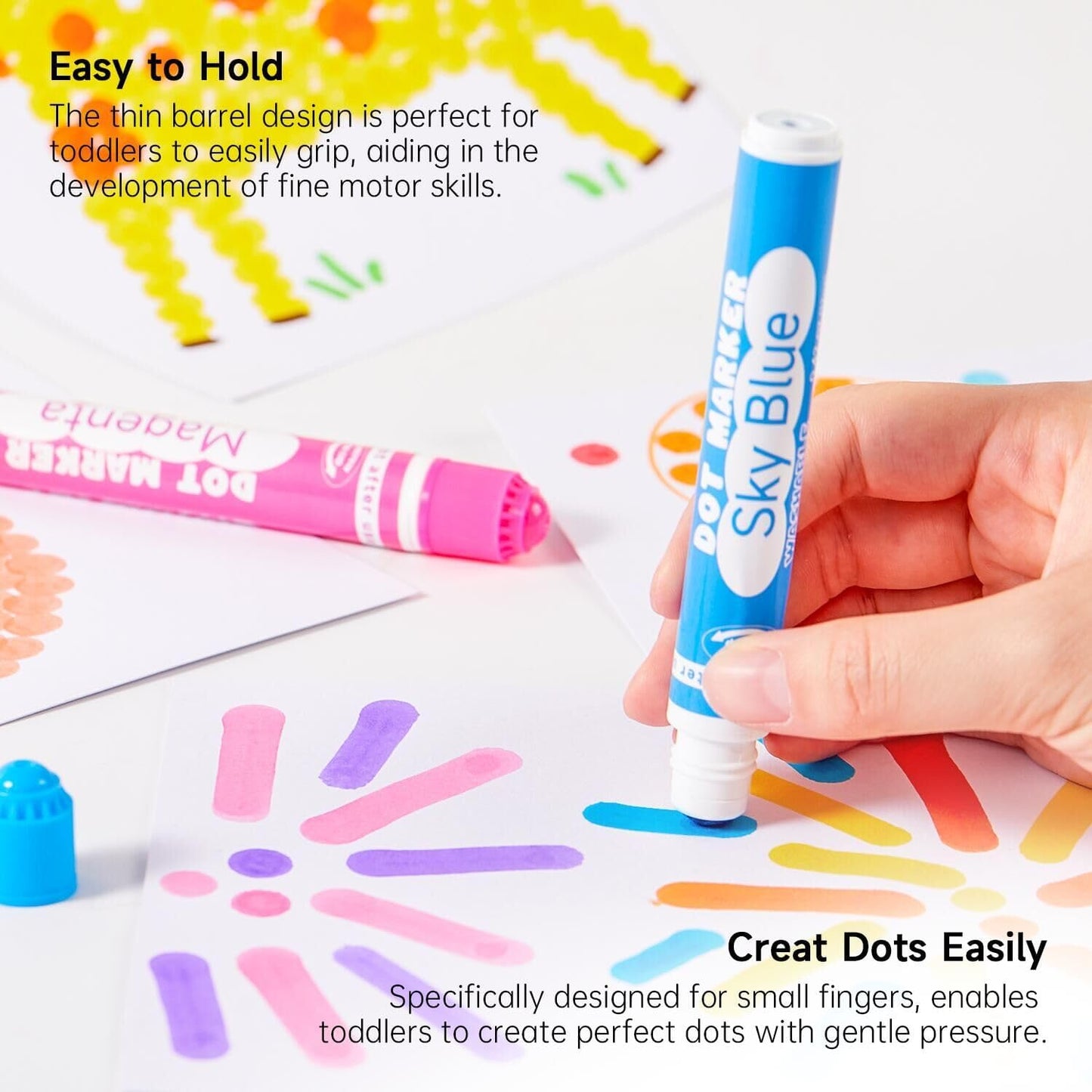 Shuttle Art Dot Markers, 20 Colors Washable Markers for Toddlers,Bingo Daubers Supplies Kids Preschool Children, Non Toxic Water-Based
